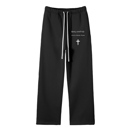 Unisex Solid Color Fleece Straight Leg Pants